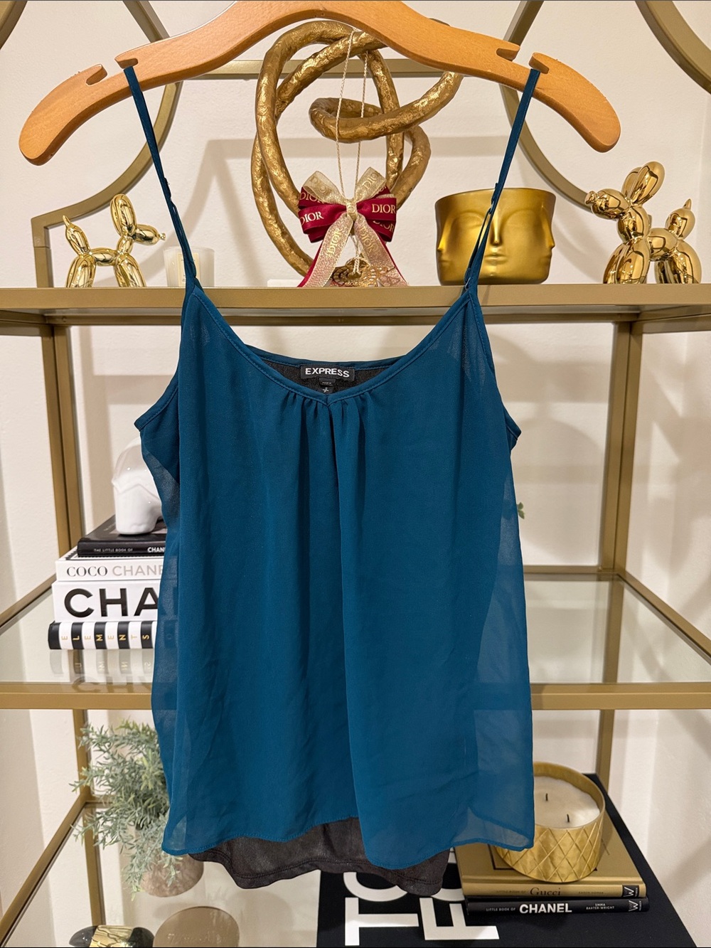 Teal Chiffon Spaghetti-Strap Cami